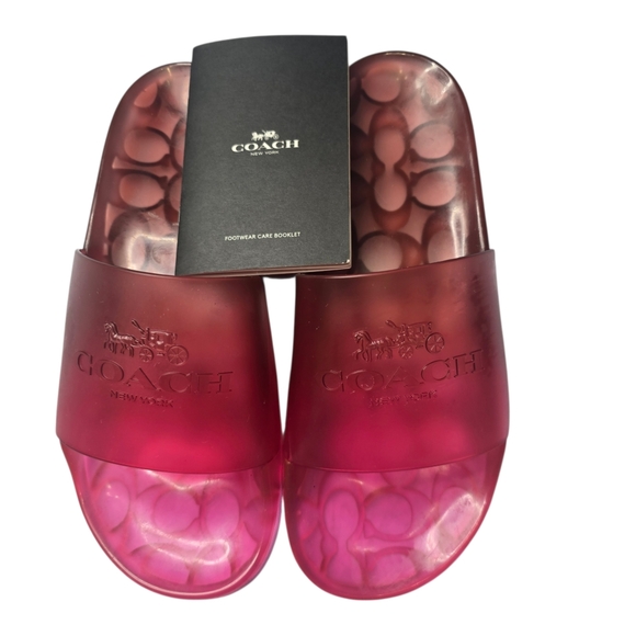 Coach Shoes - Coach Pink Ombre Jelly Slide Sandals 🩷